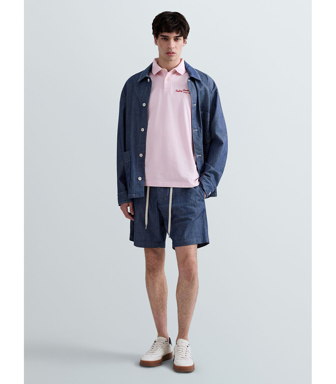 コットンピケポロシャツ 詳細画像 ペールピンク 2